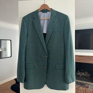 Brooks Brothers Classic Fit (Regent Fit) Wool Hopsack Sport Coat Jacket Green